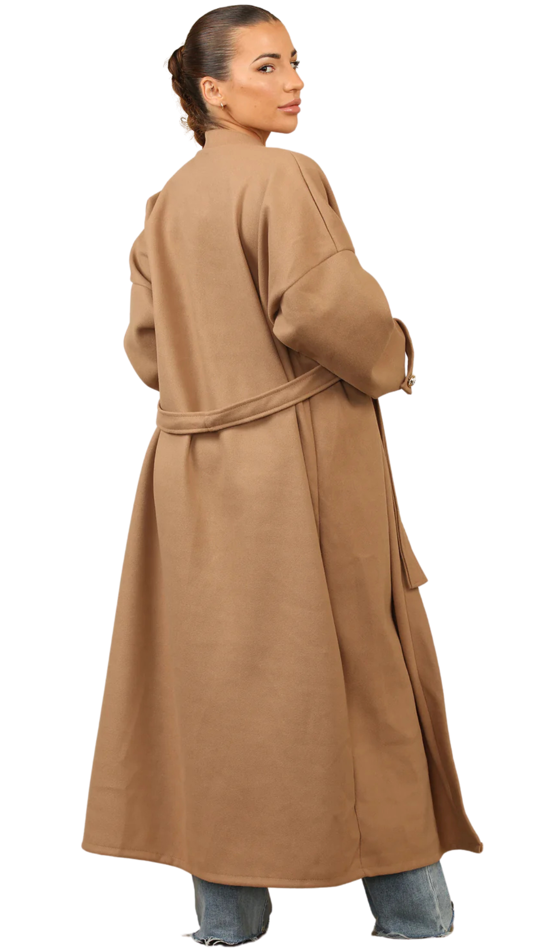 GOLDEN GRACE BELTED COAT - CAMEL