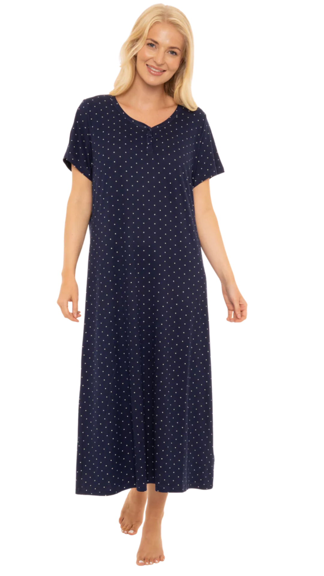 SOFT TOUCH JERSEY LONG NIGHTSHIRT - NAVY